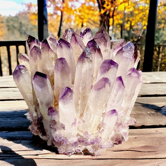Purple Phantom Quartz Crystal Cluster Display Piece - Picture 3 of 4